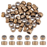 SUPERFINDINGS 50Pcs Brass Paracord Beads Antique Bronze Column Spacer Beads European Large Hole Bead Paracord Loose Bead for DIY