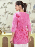Sanisa Women'S Rayon Chikankari Embroidery Short Length Straight Kurti (479K285N-Xxl_Pink)