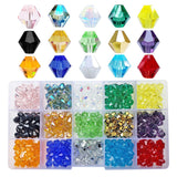 Chengmu 8mm Bicone Glass Beads for Jewelry Making 375pcs AB Colour Faceted Shape Colourful Crystal Spacer Beads Assortments Supp