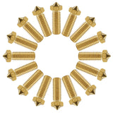 16PCS 3D Brass Volcano Nozzle M6 Thread Nozzles 0.2mm,0.3mm,0.4mm,0.5mm,0.6mm,0.8mm,1.0mm M6 Printed Head for 1.75mm Filament 3D