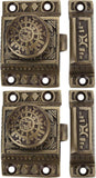 A29 Set of 2 Solid Brass Cabinet Latch Handmade Antique Brass Finish Latch for Cabinet Closet Kitchen Door Sold as Each Windsor 