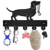 MAYJOYDIY Wood Coat Rack 11.8x8inch Pet Animal Key Holder Hooks Wall Key Rack with 5 Alloy Hooks Dog Leash Holder Wall Art Decor