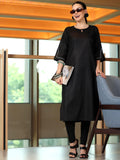 Libas Women'S Silk Regular Kurta (29280_Black Black L
