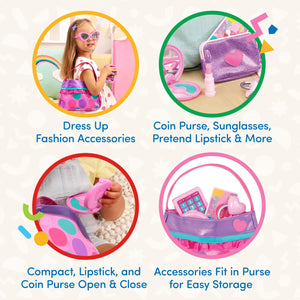 Battat- Play Circle- Makeup & Beauty Set - Dress Up Fashion Accessories - Pretend Play- Toys For Kids- Princess Purse Set- 3 Yea
