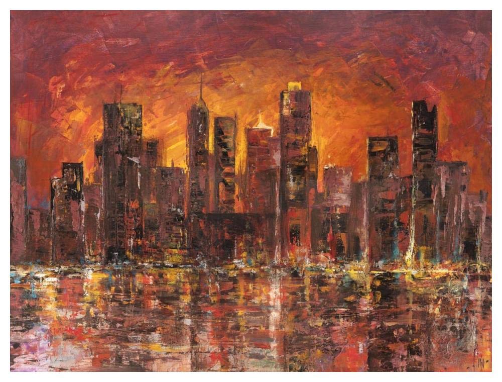 Sunset In New York-Paper Art-50,,X38,,