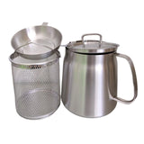 68oz Stainless Steel Oil Filter Pot with Removable Strainer - Bacon Grease Saver, Large Reusable Cooking Oil Container for Kitch