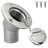 ISURE MARINE 2(50mm) Boat Fuel Deck Fill/Filler with Keyless Cap with Screws, Marine Mirror Polished 316 Stainless Steel Hardwar