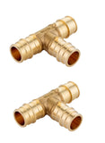2-Pack EFIELD Pex A Expansion Full Flow Brass Fittings 1 inch x1 inch x1 inch Tee ONLY For Pex-A Expansion Connection