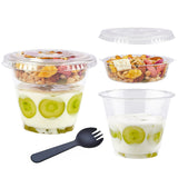 TOFLEN 9 oz Clear Plastic Yogurt Parfait Cups with Lids Disposable To Go Cereal Cups for Breakfast Snack Fruit, Veggies and Dips