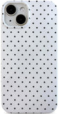 Qokey Compatible with iPhone 15 Case, Black Polka Dot TPU Glossy Case, Cute Simple Aesthetics Design for Girls Women, Lightweigh