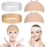 4 Pieces Nylon Wig Caps and Silicone Wig Grip Band for Lace Front Set for Women Human Hair Seamless Non-slip Headband Stretchy A