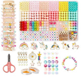 Bracelet Making Kit Jewellery & Friendship Bracelet Craft Set With Clay Beads,Letter Beads, Unicorn & Rainbow Charms,Crystal Be