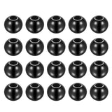 HARFINGTON 20pcs Beads 8mm Stainless Steel 2.5mm Hole Dia Bead for DIY Crafts, Black