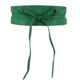 Fashiongen Woman Leatherette Waisband Obi Belt, Mica Green, SM