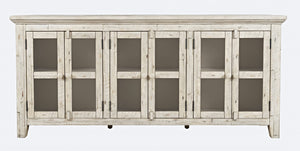 Jofran Inc. Rustic Shores Coastal Distressed Acacia Credenza Cabinet With Storage