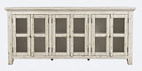 Jofran Inc. Rustic Shores Coastal Distressed Acacia Credenza Cabinet With Storage