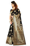 Sugathari Womens Banarasi Saree Pure Kanjivaram Silk Saree Soft New Ladies 2023 Design Wear Pattu Sarees Latest Cotton Party Sari Collections With Blouse Piece For Wedding Sadi (Sam Pari-20-Black)