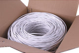 FiveStarCable Cat5e 1000 Ft 24AWG UTP 4 Twisted Pair Ethernet Router LAN Cable Wire Pull Box - White Color