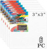 Variety 3 X 3 Inch Cotton Canvas Board For Painting, 7Oz Primed, Pack Of 6 Piece