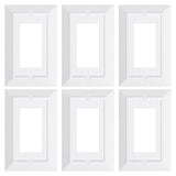 6-Pack Classic Beadboard Decorator Wall Plate Cover, Pure White Decorative Switch Plates and Outlet Covers, Durable Unbreakable 