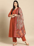 Gosriki Women'S Cotton Blend Anarkali Printed Kurta With Pant & Dupatta (Utsav Peach-Gs_4Xl_Peach_Xxxx-Large),Peach,4,B0CSG49VSQ