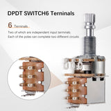 A500k Push Pull Potentionmeter Volume Tone Switch Pots Shaft 18mm for Guitar Bass Accessories Pack of 3