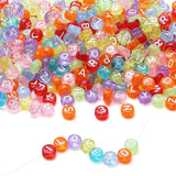 LAIDANLA 1500PCS Acrylic Letter Beads Alphabet White Letters Transparent Colorful Round Bead 7 4mm for Jewelry Bracelets Neckla