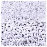 1000Pcs Flat Round Letter Beads 7x4mm with Letter X White Acrylic Beads for DIY Phone Case Glasses Decoration Bracelets Necklace