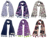 Fusfus WomenS Printed Chiffon Scarves And Stoles, Free Size(Multicolour, Fs896) Pack Of 6 (Multicolor1)