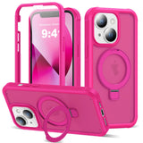 UTPPVX Compatible with iPhone 14/13 Case with Magnetic Ring Stand [Compatible with Mag-Safe] [Built-in Screen Protector] Militar