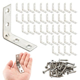 HOME MASTER HARDWARE 40pcs L Bracket Corner Brace Sets, Stainless Steel Corner Bracket, 2 inch Joint Right Angle Brackets with S