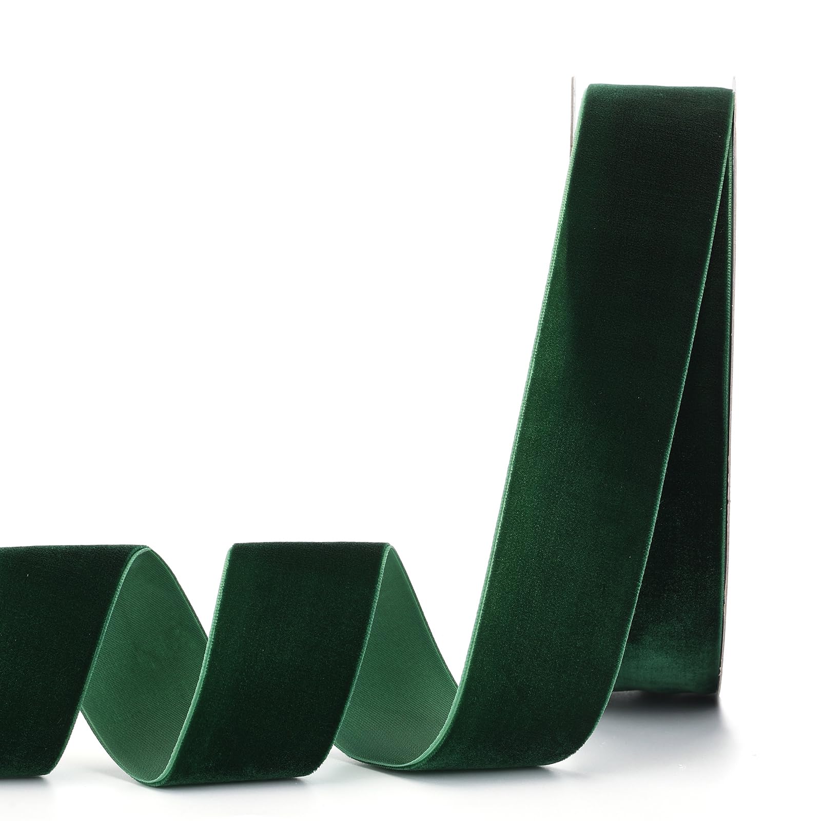 Lemon Park Dark Green Velvet Ribbon,1-1/2W x 20Yd Single Face,Great for Gift Wrapping,Hair Bows,Handmade Craft and Christmas,Wed