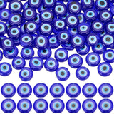 SOFPLATE 1 Box 100Pcs Flat Round Evil Eye Beads Turkish Glass Bead 8mm Lampwork Eyeball Charms Lucky Loose Spacers for Bracelets