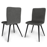 SIMPLIHOME Baylor Mid Century Modern Dining Chair (Set of 2) in Dark Grey Velvet Fabric, For the Dining Room