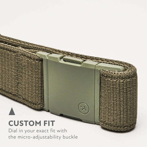 Arcade Belts A2 Atlas Unisex Adventure Belt: Heavy Duty Stretch, Metal Free Buckle, Ivy Green