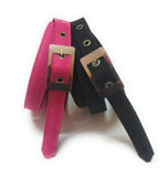 Generic Womens Formal Casual Denim Material Jeans Belts 2Pcs Black And Pink