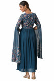Aurelia Blue Foil Print Regular Kurta For Women Indigo S
