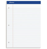 Ampad Double Sheet Pad, Narrow/Margin Ruled Pad, 8 1/2 x 11 3/4, White, 100 Sheets