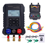 Rogvoc Digital Manifold Gauge, HVAC Refrigerants Digital AC Gauges Set with 2 Thermometer Clamps and 3 Hoses, for R22/R410A/R134