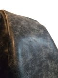Black Vintage Distressed Soft Faux Leather Fabric PU Peta Approved Vegan Leather by The Yard Synthetic Pleather 0.9 mm 25 Yards 