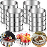 Boao 16 Pieces English Muffin Rings Nonstick Double Rolled Crumpet Rings Double Rolled Tart Stainless Steel Round Muffin Tart Mo