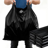 AmazingSpark 100 Pack 30 x 18 x 6 Extra Large Black Plastic Shopping Bags(0.8 Mil Thick) Reusable Heavy Duty Large T-shirt