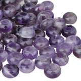 TUMBEELLUWA Natural Gemstone Beads for Jewelry Making, Rondelle Large Hole Loose Beads Pack of 15,Amethyst(6x12 mm)