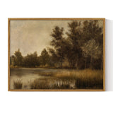 ARPEOTCY Vintage Framed Canvas Wall Art, Blue Sky Cloud Oil Painting Wall Art for Living Room, Vintage Antique Retro Bathroom Be