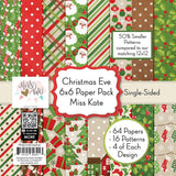 Miss Kate Cuttables 6X6 Pattern Paper Pack Christmas Eve Card Making Scrapbook Specialty Paper SingleSided 6x6 Collection
