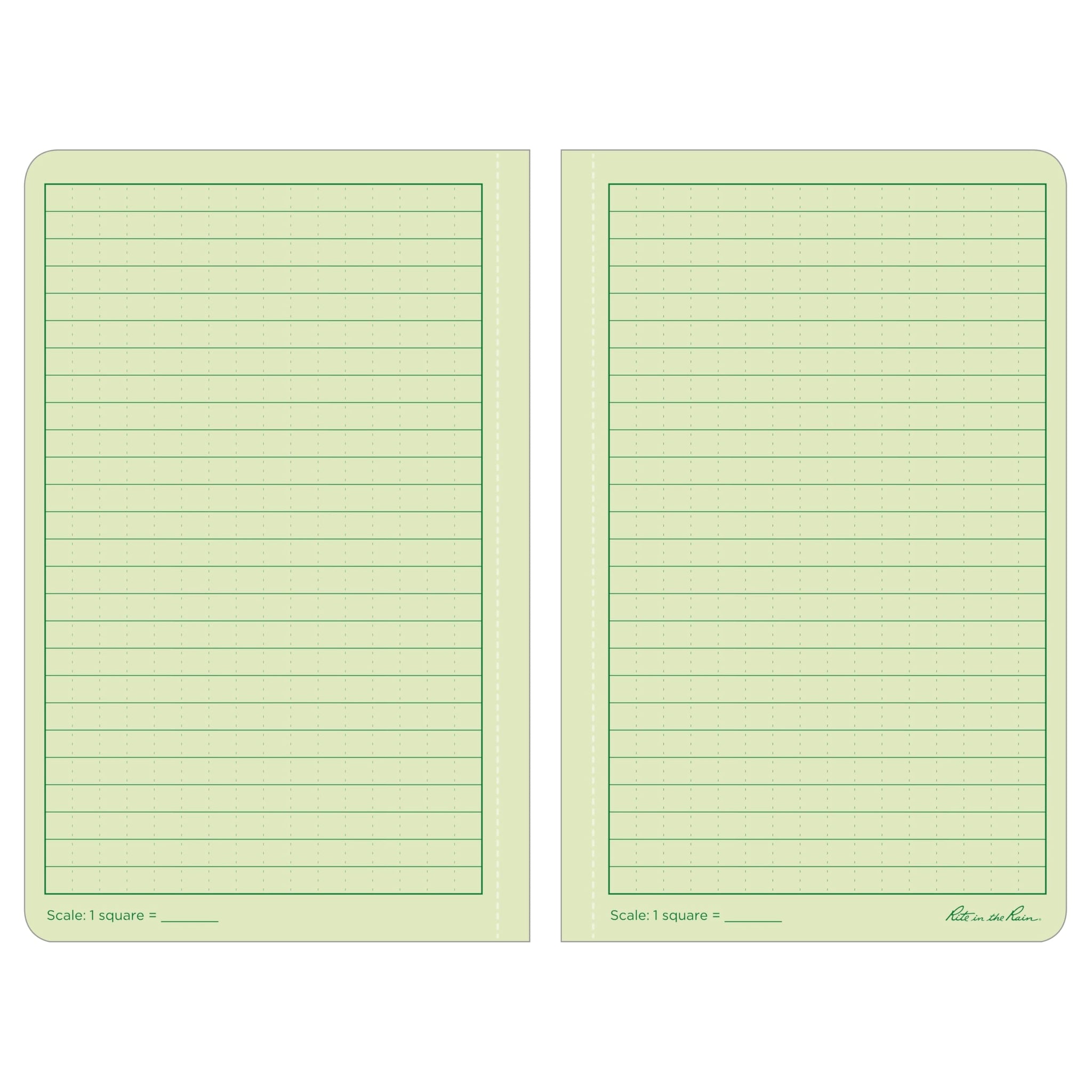 Rite In The Rain Weatherproof Soft Cover Notebook, 4.625 X 7.25, Green Cover, Universal Pattern (No. 974)