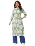 Libas Women'S Cotton Straight Kurtas (29418O_Green_Xxl)