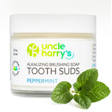 Uncle Harrys Natural Products Alkalizing Nonabrasive Brushing Soap Tooth Suds, Peppermint, Remineralizes Tooth Enamel and Promot