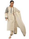Libas Women'S Cotton Blend Solid Kurta Set (276400R Beige