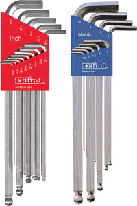 Eklind 17322 Bright Ball-Hex L-Key Allen Wrench Combo- Extra Long Inch / Mm (2 Sets 22Pc)